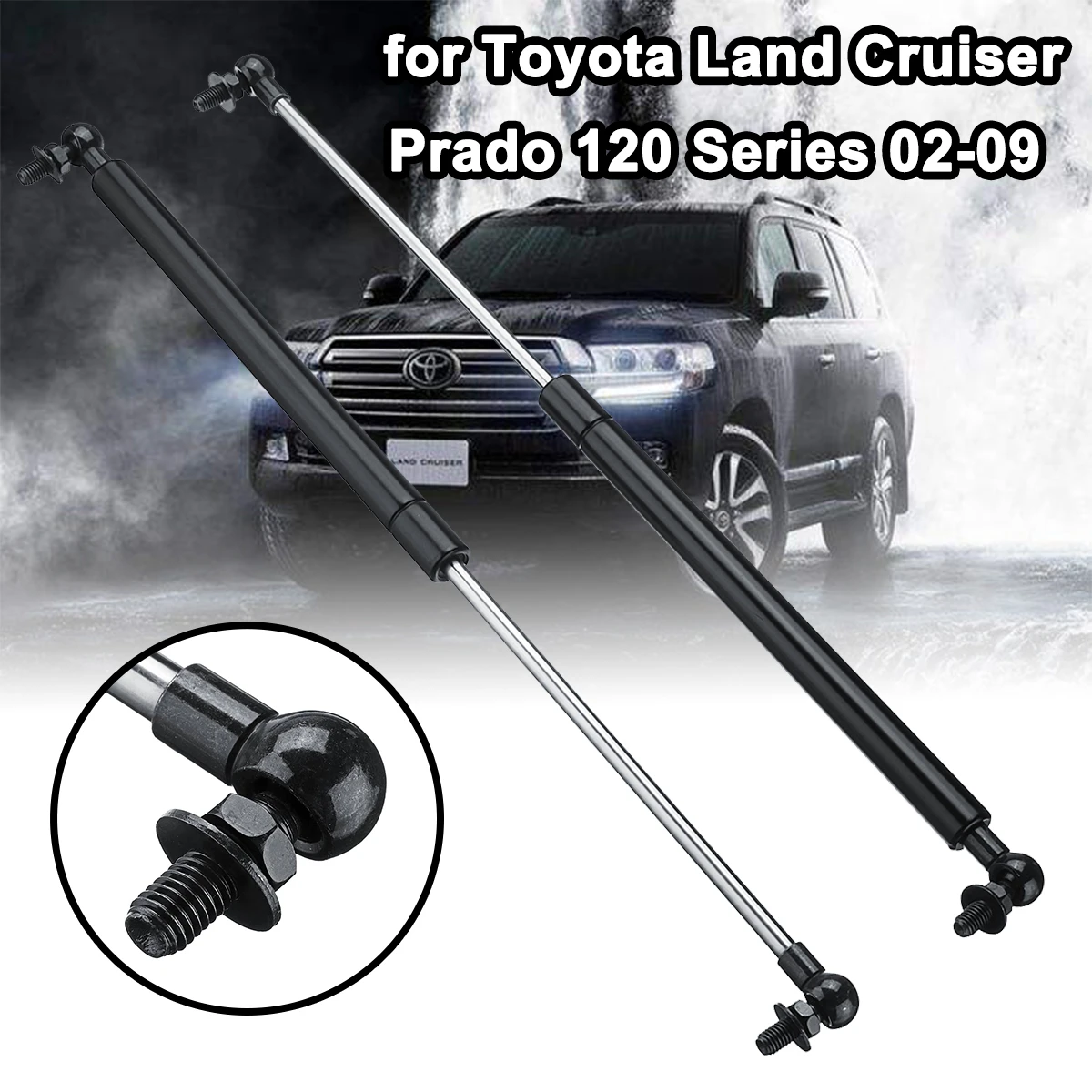 2pcs Steel Car Bonnet Hood Gas Struts Support Rod 47.5cm Strut 