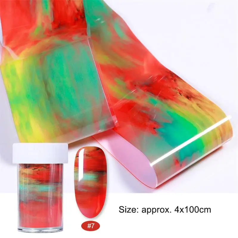 1 Roll-7 4*50 см серия Psychedelic Sky Фольга для ногтей смешанные узоры наклейки для переноса ногтей аксессуары дизайн для украшения ногтей 10 узоров - Цвет: 1 Roll-7