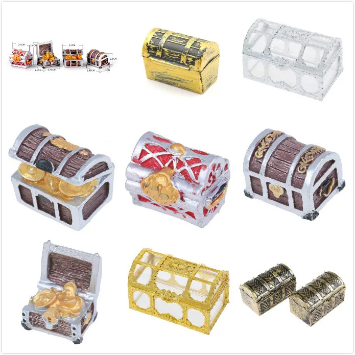 

1Pc Dollhouse Miniature Vintage Treasure Box Mini Pirate Jewelry Box Case Kids Play Toys Doll House Accessories