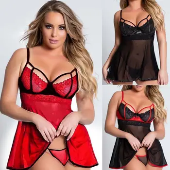 

Women Lingerie Lace Dress Underwear Temptation Plus Size Sexy Sleepwear