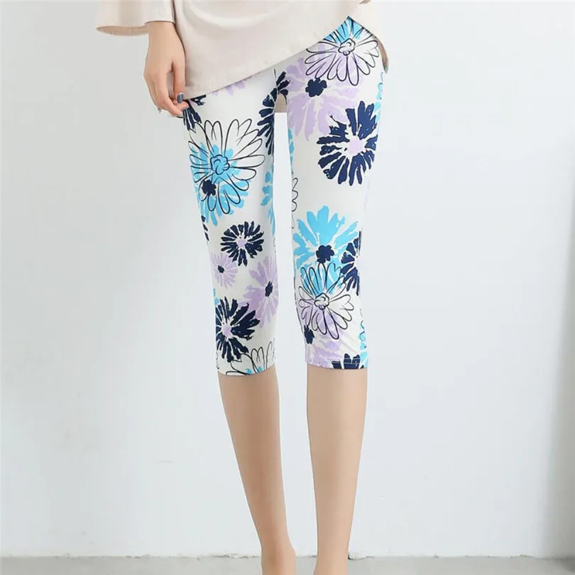 VISNXGI Leggings Summer Women High Waist Elastic Trousers Women Plus Size Capris Printed Stretch Leggings Flower Pattern Mujer VISNXGI Leggings Summer Women High Waist Elastic Trousers Women Plus Size Capris Printed Stretch Leggings Flower Pattern Mujer