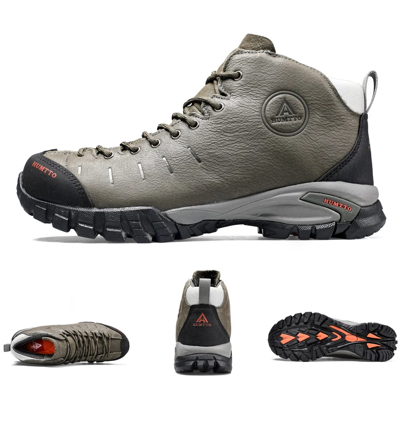 Брендовые водонепроницаемые походные ботинки из натуральной кожи, износостойкие мужские уличные кроссовки на шнуровке, Нескользящие мужские ботинки для альпинизма