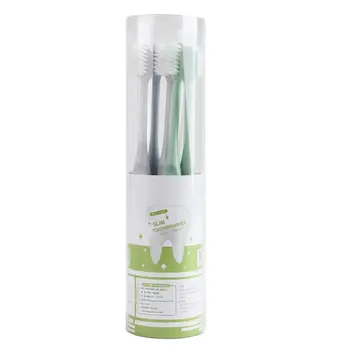 

6Pcs/Set Family Ultrafine Soft Bristles Toothbrush Deep Cleaning Plastic Handle Oral Hygiene Care With Storage Cylinder Box T4MB