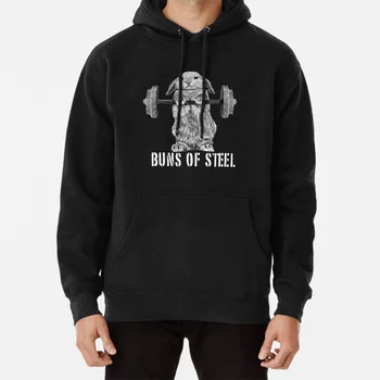 

Buns Of Steel ( Dark ) Hoodie Bunny Buns Steel Weightlifting Lift Weights Muscle Cute Rabbit