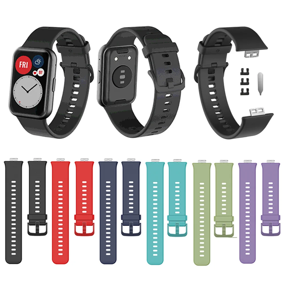 

Silicone Strap for Huawei Watch Fit Smart Watch Wristband Waterproof Bracelet Accessories Band Correa For huawei Fit