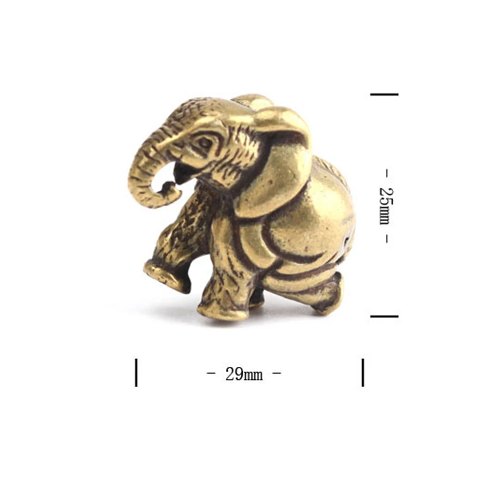 Antique Home Decoration Vintage Miniature Handicrafts Luck Statue Brass Display Figurines Office Mini Elephant Shape Ornaments