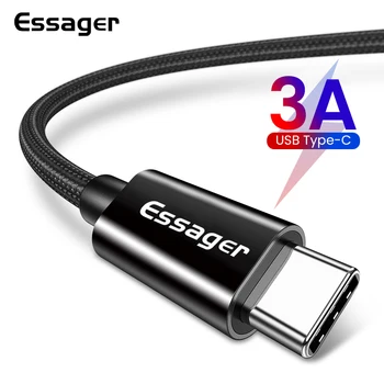 

Essager USB Type C Cable For Samsung S20 S10 Plus Xiaomi Fast Charging Wire Cord USB-C Charger Mobile Phone USBC Type-c Cable 2m