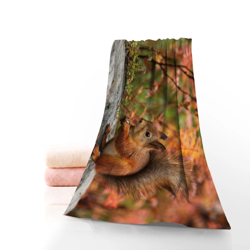 Custom Squirrel Animal Bath Towel Washcloth Home Textile Travel Hand Face Microfiber Bathroom Towels For Adults |