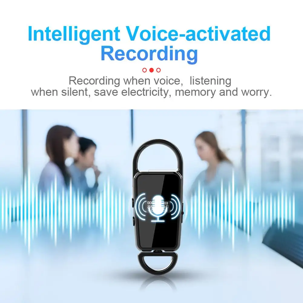 

S32 Mini Key Chain Professional Digital 8GB HD Audio Recorder Noise Reduction Time Stamp Telephone Voice Recorder