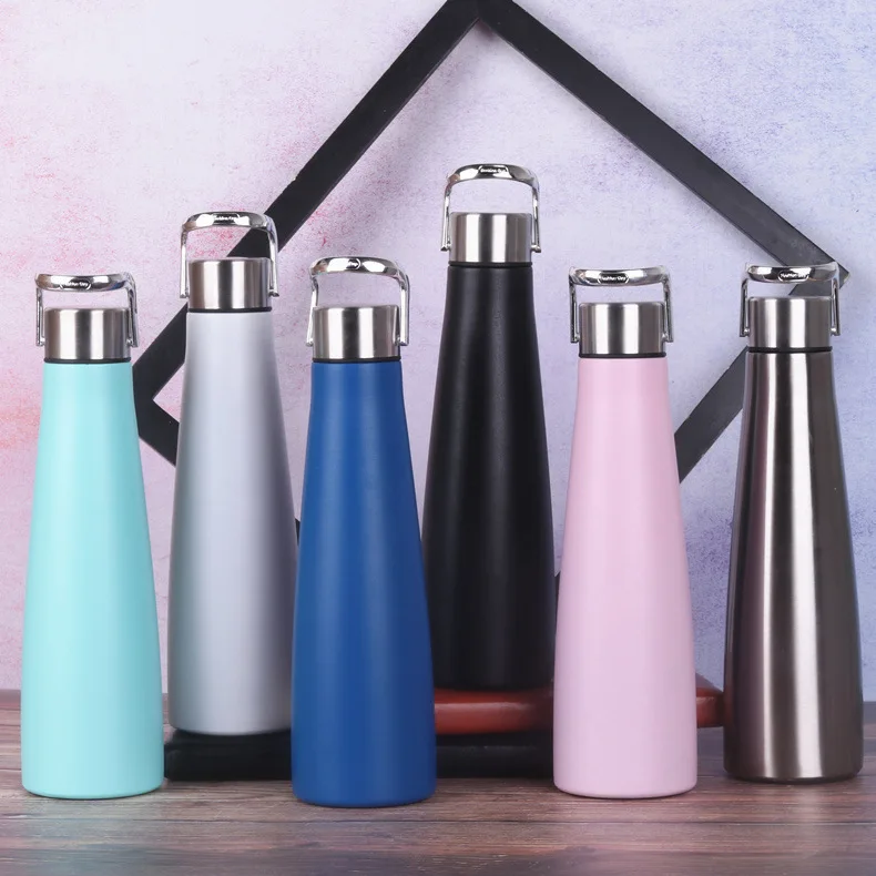 

Fashion Creative Portable Glass New Style Coke Bottle Stainless Steel Spacious Double Layer Small Mouth Hand Sports Vacuum Cup