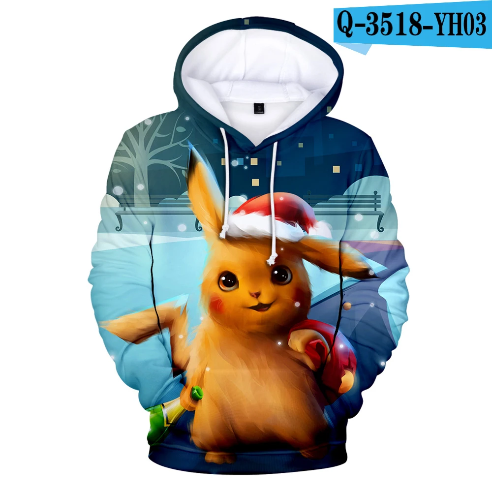 New Pokemon Detective Pikachu 3D Hoodies Men/women Fashion yellow children Warm Harajkuku 3D Print pikachu boys/girls Kids Hoody - Цвет: 3D