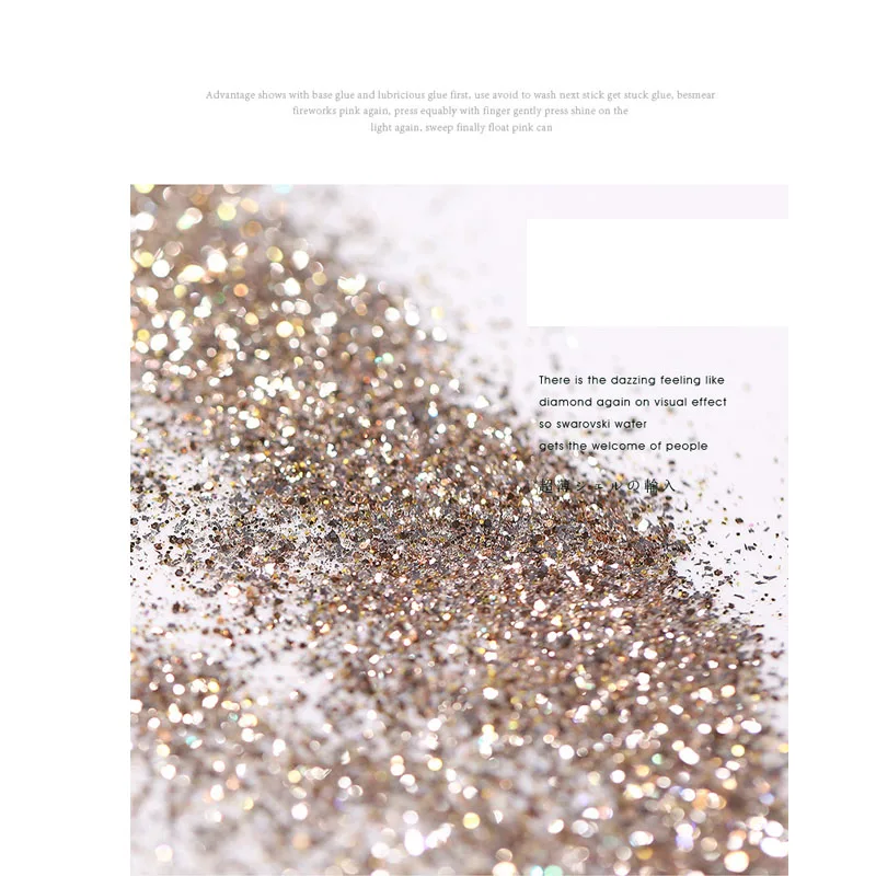 Nail art DIY 3D mixed 8 color nail powder sets Glitter siliver sequins flakes Manicure decoration
