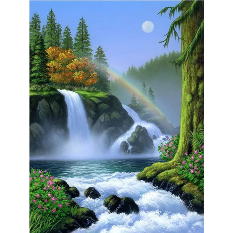 

OUYIJIA5d DIY Diamond Painting Landscape Full Square Round Rhinestone Embroidery Cross Stitch Craft Tool Box Set A4 A5 Light Pad