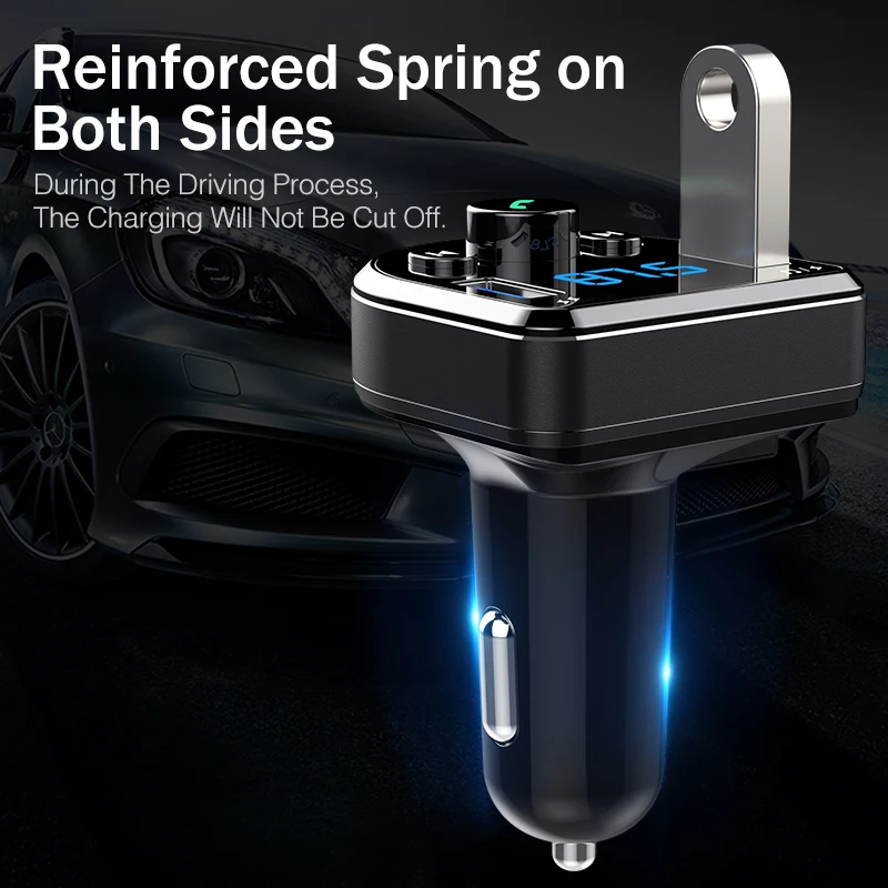 YKZ автомобильное зарядное устройство со светодиодом дисплей Bluetooth fm-передатчик 3.1A Быстрая зарядка зарядное устройство для samsung iPhone Dual USB Автомобильное зарядное устройство