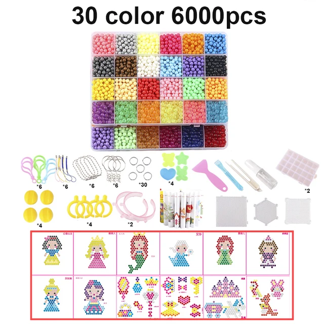 DIY Fuse Beads Magic Water Creative beads set Tweezer Pegboard Kit Accessories Girls Gift kids toys for Children Manualidades 3