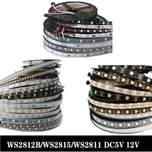

WS2815 WS2812B WS2811 LED light strip 5050SMD Dream Color IP30/IP65/IP67 Black /White PCB DC5V/12V