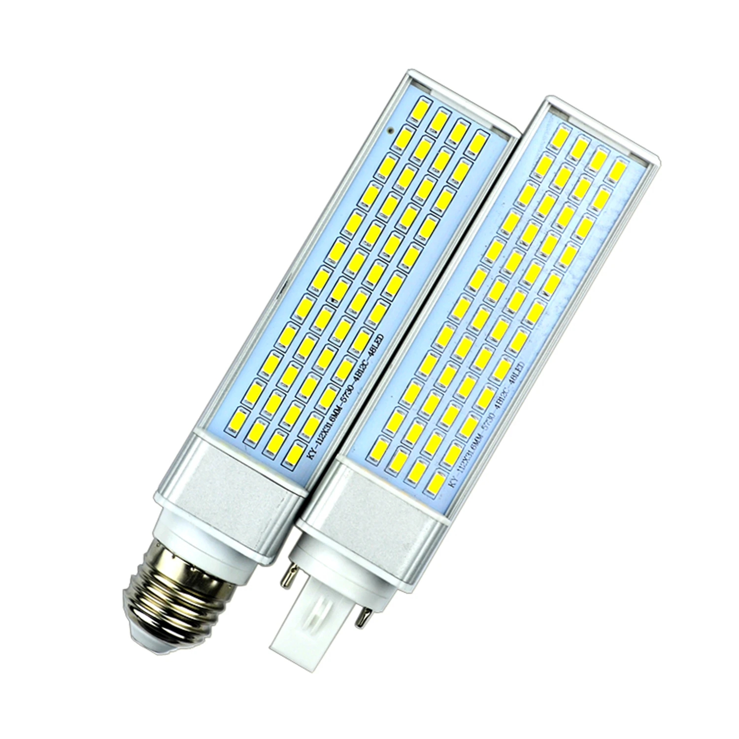 LED 알루미늄 옥수수 전구 램프 라이트, SMD 5730 스포트라이트, 180 도 AC85-265V 수평 플러그 라이트, 10W 12W 15W 18W 20W 25W E27 G24