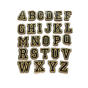 

Black Letters Patch For Clothing Alphabet Embroidered Applique Sew On Badge Patches