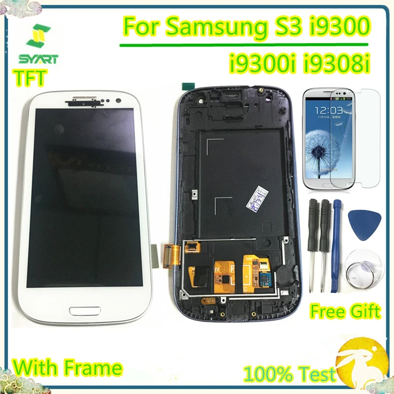 Pаспродажа 4,8 S3 TFT lcd дисплей lcd кодирующий преобразователь сенсорного экрана в сборе с рамкой зарядки для samsung Galaxy S3 i9300 i9300i i9308i i9305