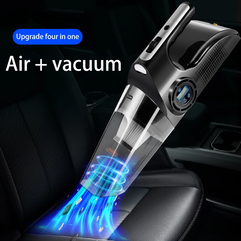 US $39.10 120W 4 In 1 Multi Function Portable Car Handheld Vacuum Cleaner Digital Display Dual Use Car Auto Inflatable Pump Air Compre