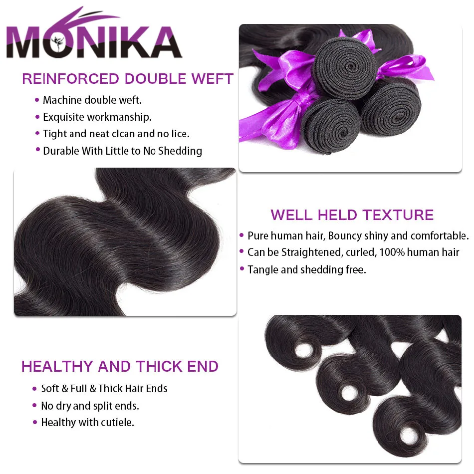 Monika Hair 8- 30 inch Body Wave Bundles Brazilian Hair Weave Bundles Tissage 100% Human Hair Weave 3/4 Bundles Deals Non-Remy Monika Hair 8- 30 inch Body Wave Bundles Brazilian Hair Weave Bundles Tissage 100% Human Hair Weave 3/4 Bundles Deals Non-Remy