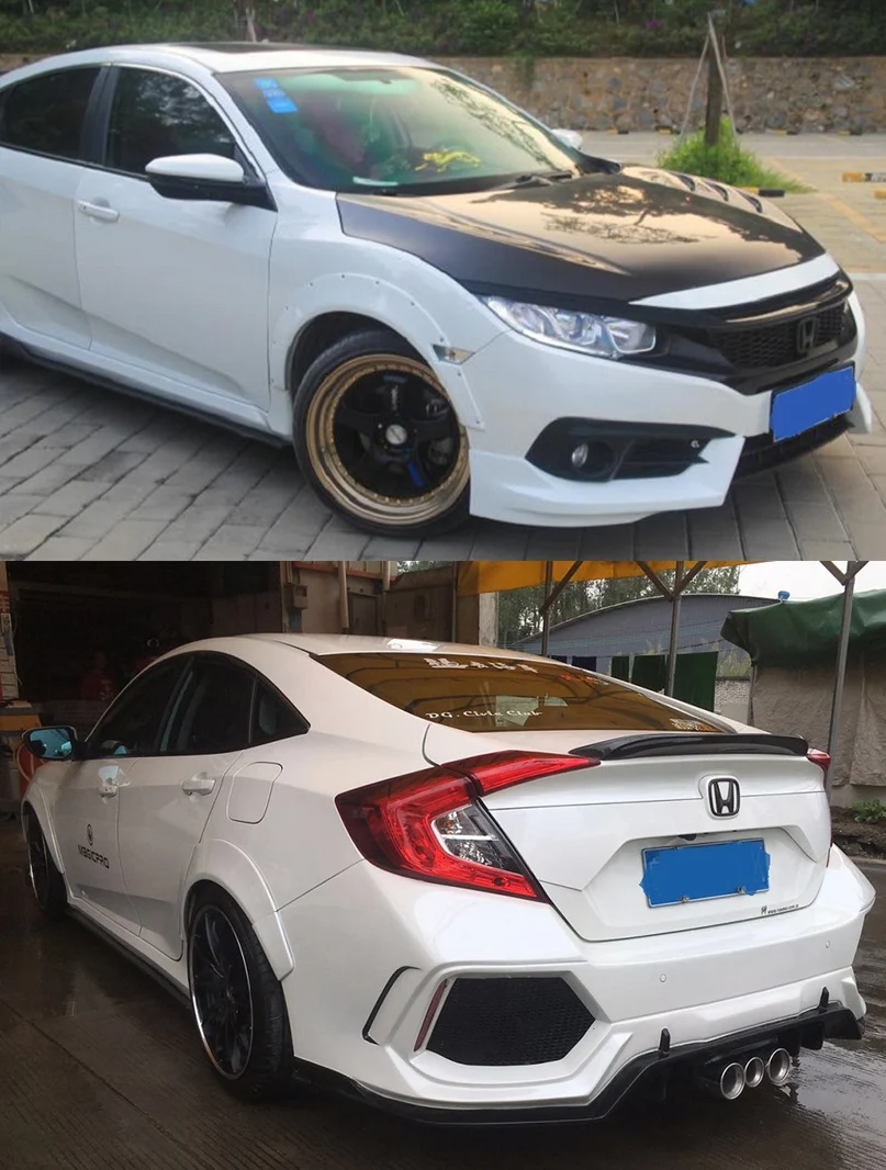 Для HONDA CIVIC переднее колесо для бровей+ заднее колесо для бровей for16-18 Honda Civic10TH окруженный широким колесом для бровей Комплект Авто