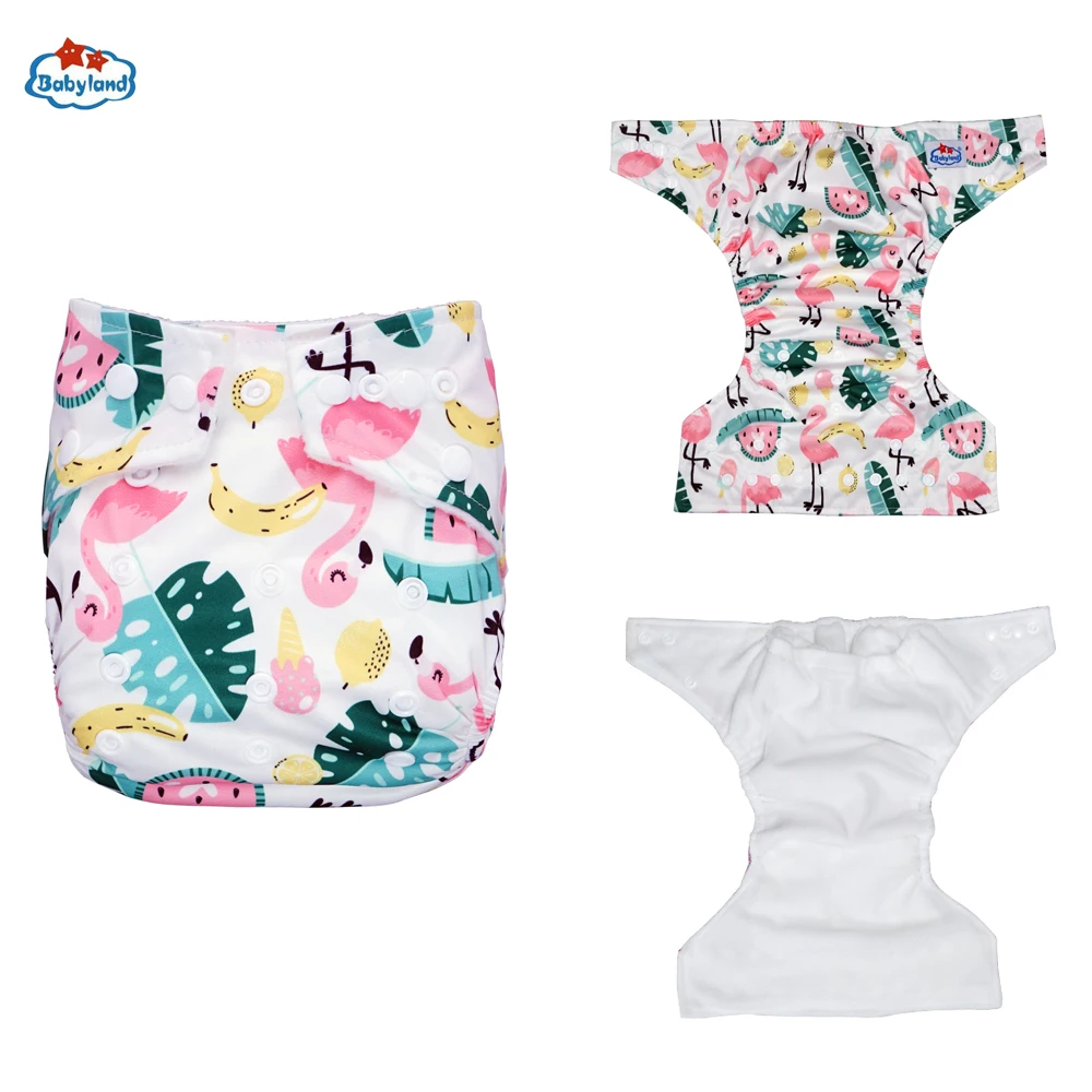 Babyland пеленки младенца 1 шт./упак. тканевые подгузники многоразовой подгузник 3 кг-15 кг детские карманные подгузники ворсистый верх мой Палочки новые подгузники с принтом