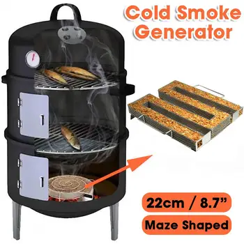 

Barbecue Cold Smoke Generator Grill Smoker Box Salmon BBQ Smoking for Wood Chips Fish Meat Cooking Tools Bacon Burn Accessories