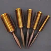 5pcs set Wooden Handle Hair Rolling Brush Natural Boar Bristle Round Brush For Hair Drying Styling Curling 2