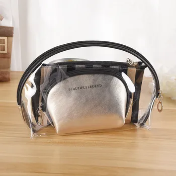 

3pcs/set Travel Cosmetic Bag PVC Clear Makeup Bag Women Organizer Case Toiletry Bag Transparent Make up Box Toiletry Small Pouch