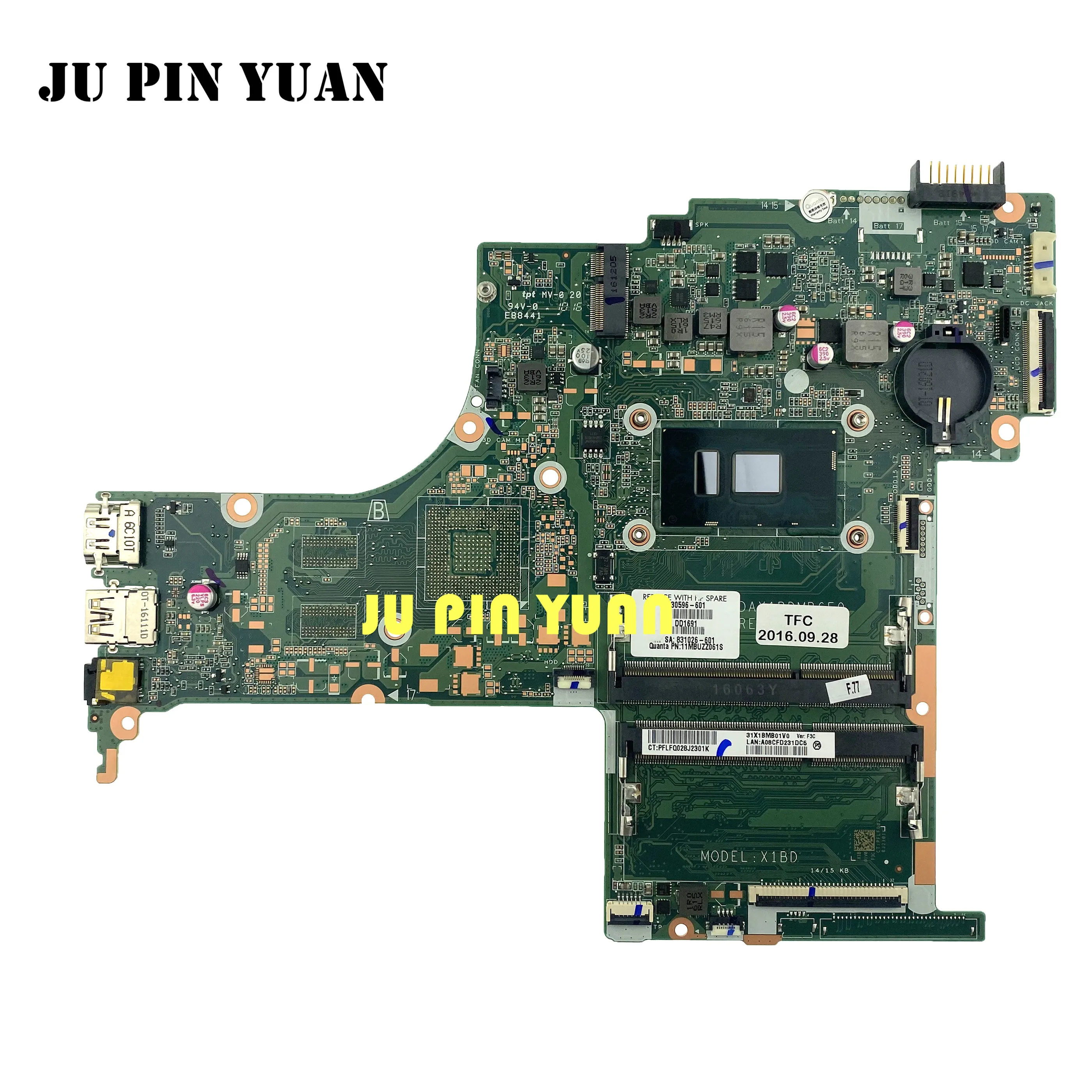 Материнская плата для ноутбука HP PAVILION 15-AB 830596-601 830596-501 830596-001 DAX1BDMB6F0 X1BD I3-6100U