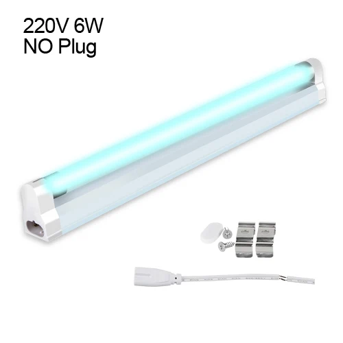220V 6W no Plug 8 Вт 6 Вт УФ стерилизатор бактерицидный светильник УФ T5 трубка пылеуловитель клещей 110 В 220 В Подключаемая ультрафиолетовая кварцевая озоновая лампа - Мощность в ваттах: 220V 6W no Plug