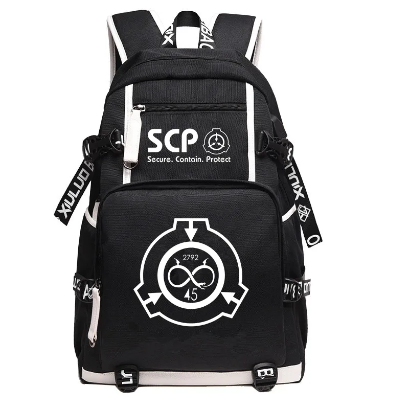 

New Special Containment Procedures Foundation SCP Backpack Student School Bags Bookbag Unisex Travel Shoulder Laptop Bags