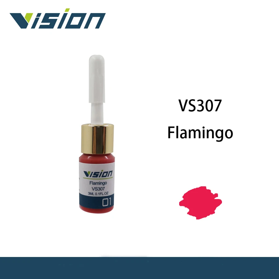 

Vision VS307 Flamingo 3ml permanent makeup micro pigment dye lip gloss permanent eyebrow eyeliner tattoo ink change lip color