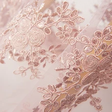 Высокая мягкая экранная Пряжа Ткань стерео вышивка скрученная веревка и диск цветок tissu мягкий экран свадебное платье пэчворк