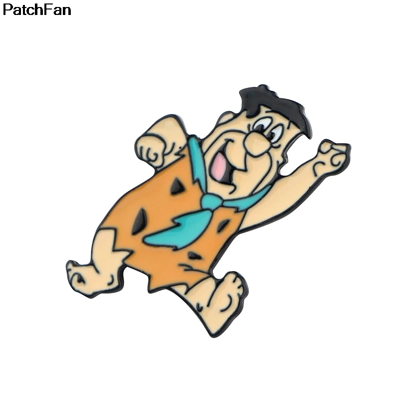 20 шт./лот A2456 патчфан мультфильм Flintstones эмаль булавки броши ювелирные изделия дети девушка рубашка пальто DIY украшения одежды значок