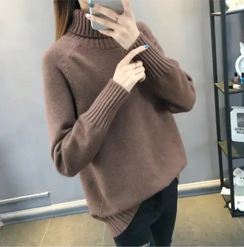 Fdfklak Casual new pull femme pullover sweater women thick warm knit top woman winter clothes turtleneck women's sweaters