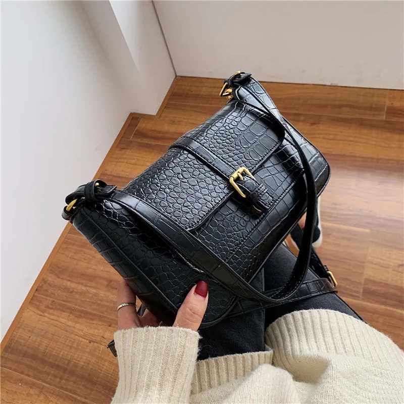

Women Crossbody Bag Designer PU Leather Shoulder Messenger Bag Lady Stone Pattern Travel Handbag And Purses Fashion Solid Bolsos