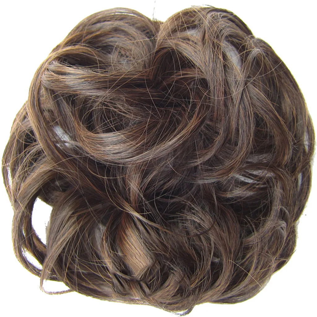 Женские атласные волнистые волосы, волнистые волосы для наращивания, эластичная резинка для волос, парик, резинки для волос, модные резинки для волос, 20H - Цвет: 27