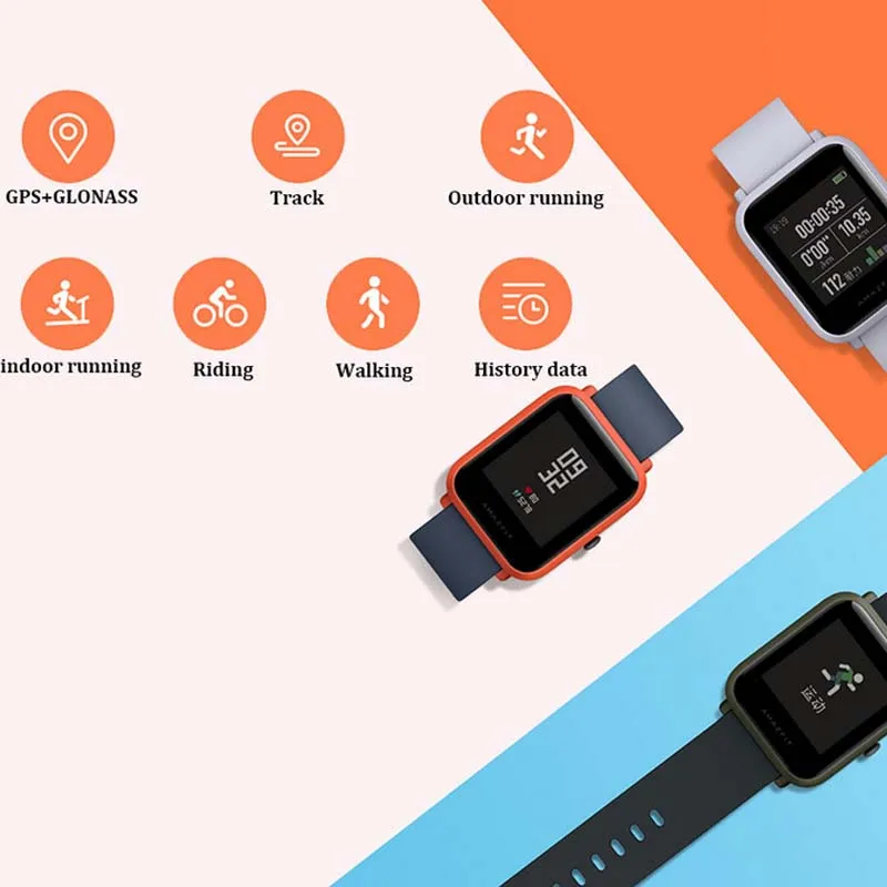 Xiaomi Amazfit Bip Smart Satch Globle Версия Huami Pace Lite IP68 GPS Gloness умные часы с частотой сердечных сокращений 45 дней в режиме ожидания