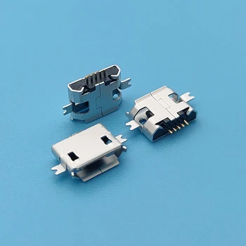 

50PCS Micro USB Connector Dock Jack Female 5Pin plate 1.0mm Tail Charging Port Socket For Moblie phone or Digital production