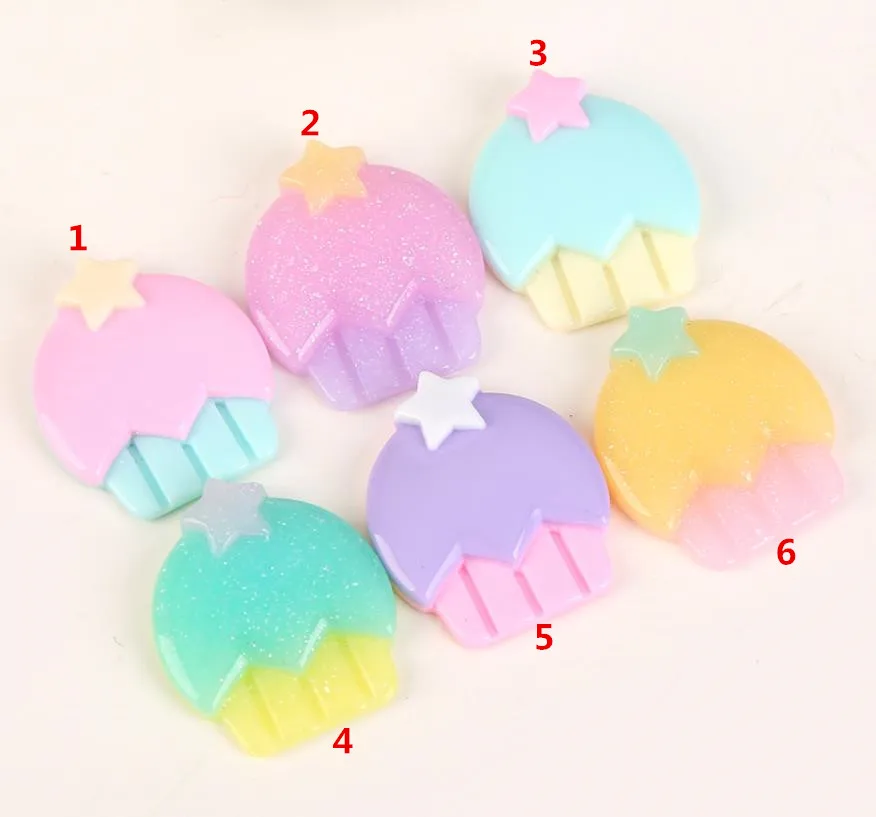 Mixed style 100pcs Kawaii плоские пластмассовые блестящая Смола Diy ремесло аксессуары для волос Смешанные плоские пластмассовые Кекс Кабошон для украшения своими руками - Цвет: Mixed style 100pcs