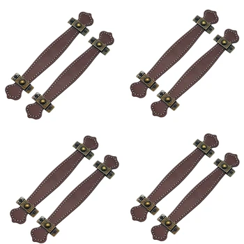 

8PCS Red-Brown Retro Style Guitar AMP Amplifier Leather Handle Hole Distance 128mm Including Mounting Screws