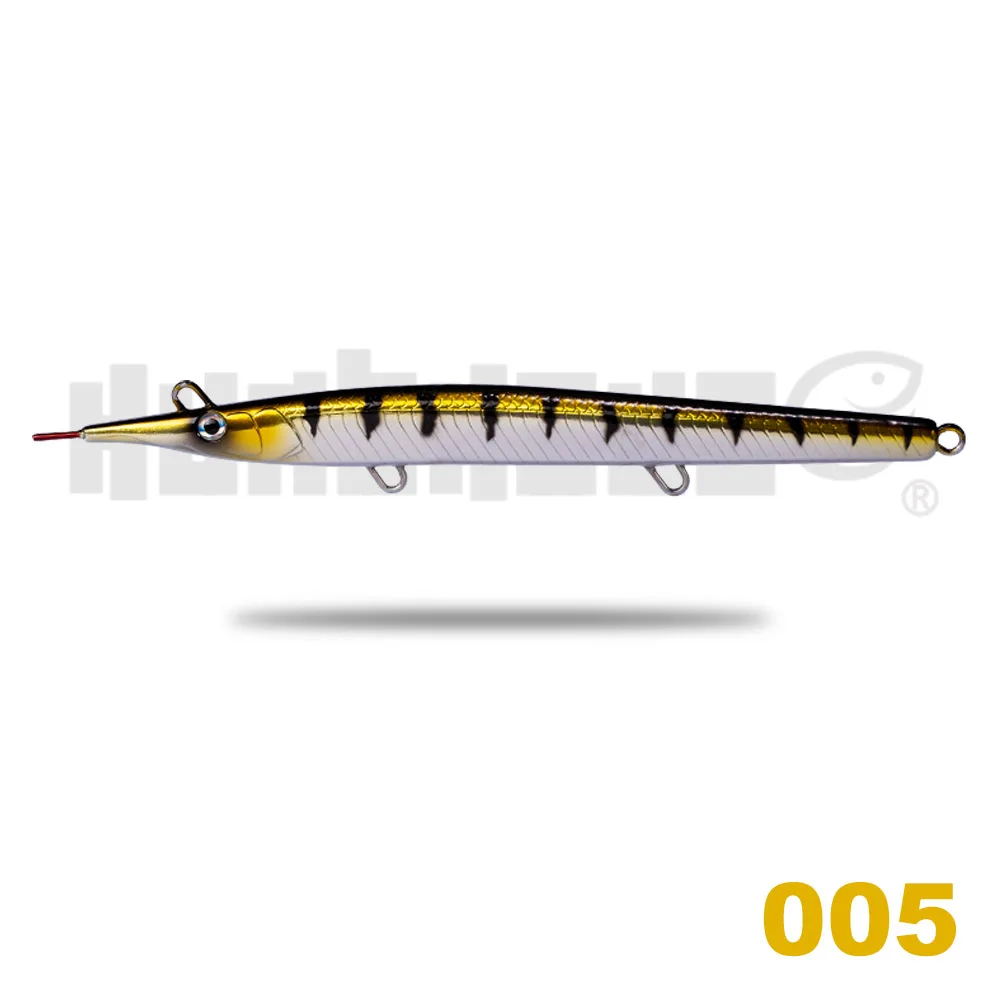 005 Hunthouse leurre stickbait игла карандаш морская жесткая приманка для рыбалки морской бас 140 мм/180 мм тонущий прыжок garfish sphyraena - Цвет: 005
