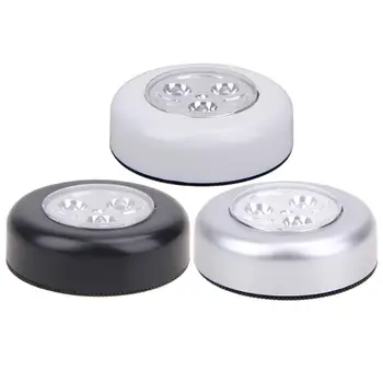 

3 LED Closet Cabinet Lamp Battery Powered Wireless Stick Tap Touch Lamp Light Security Kitchen Bedroom Night Light 1PC