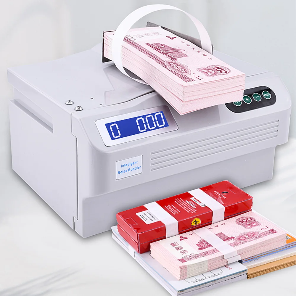 

Bank Cash Baler Cross Binding Machine 45W Paper Tie Binding Machine Automatic Banknote Bundle Machine