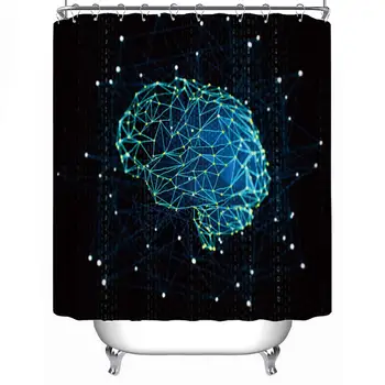 

Artificial Intelligence Concept Durable Shower Curtain,100920,71''L x 71''W