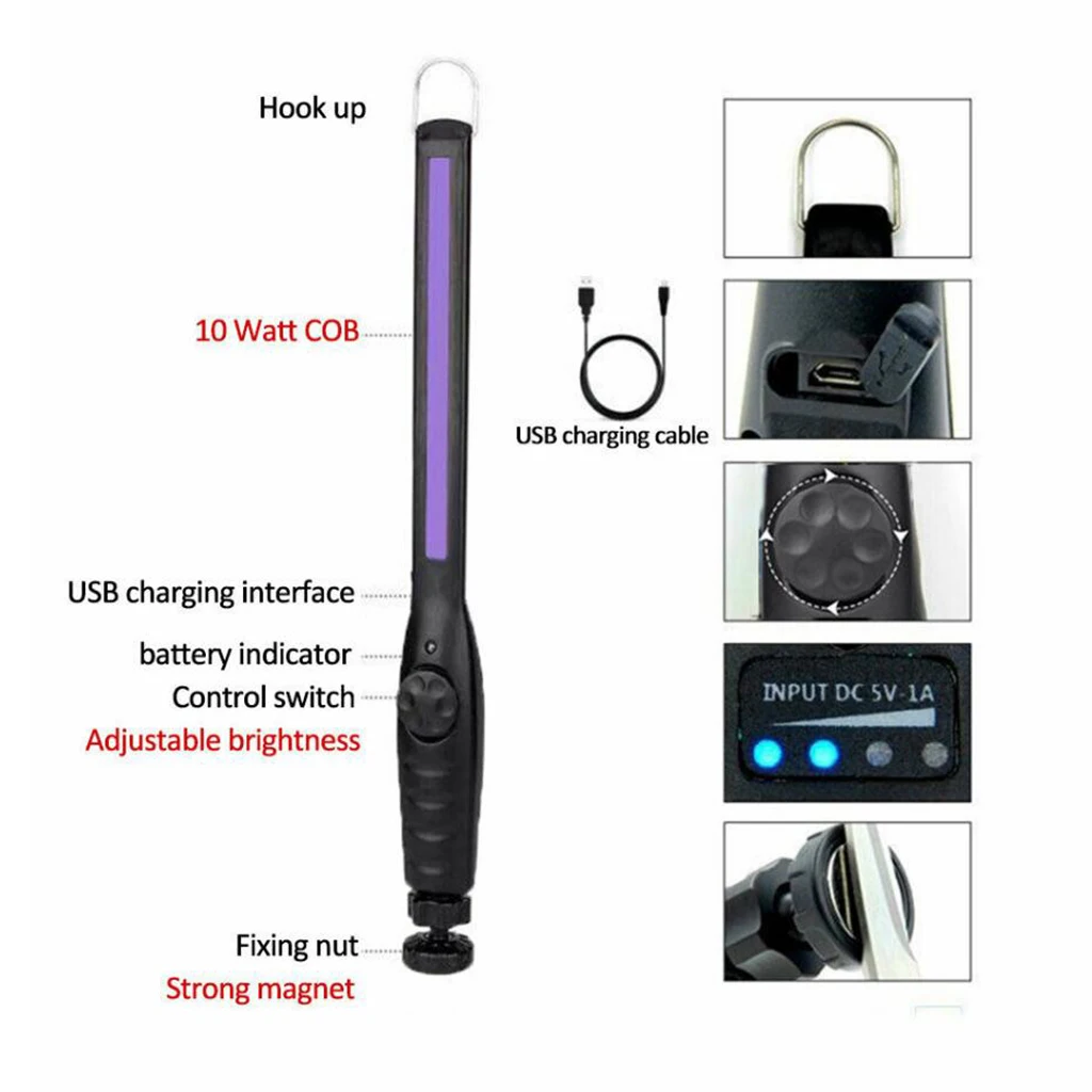 Handheld Electric USB UV Disinfection Light Sterilizer  for Home