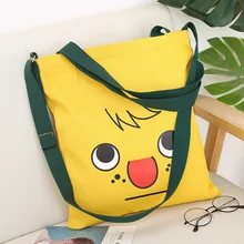 Новая стильная Холщовая Сумка с милым лицом и принтом куклы мягкая Очаровательная летняя универсальная сумка для девочек через плечо/Тканевая сумка