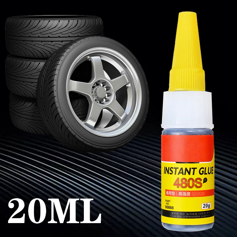 Universal 1pc 20g 480s Black Strong Adhesive Car Auto Rubber Repair